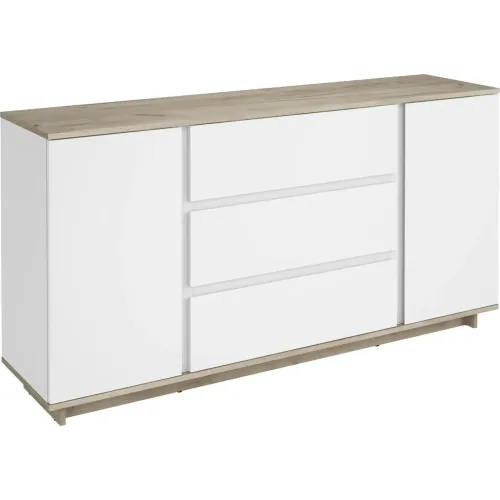 Comoda Concept 2D3S 160x82 cm stejar craft gri/nimfea alb