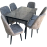 Set Loft aris antracit + 6 scaune Karegold istinya acik gri 15 gri