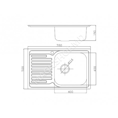 Chiuvetă Fabiano 78x50 microdecor inox 