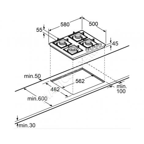 Встраиваемая варочная панель Fabiano FHG 3744 VGH Inox