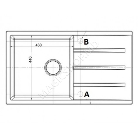 Chiuvetă Fabiano гранит CLASSIC 86x50 XL 
