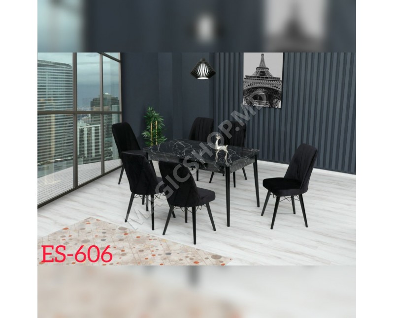 Set Masa extensibilă MDF + 6 scaune ES-606