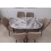 Set de sufragerie MDF masa ovala si sase scaune ES-704