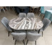 Set de sufragerie MDF masa ovala + 6 scaune 