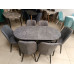 Set de sufragerie MDF masa ovala + 6 scaune 