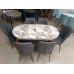 Set de sufragerie MDF masa ovala + 6 scaune 