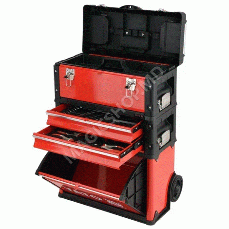 Инструментальная тележка, 3 отделения, 78 предметов, YATO (09104YT)