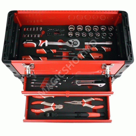 Инструментальная тележка, 3 отделения, 78 предметов, YATO (09104YT)