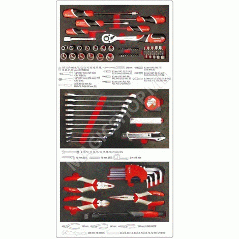 Инструментальная тележка, 3 отделения, 78 предметов, YATO (09104YT)