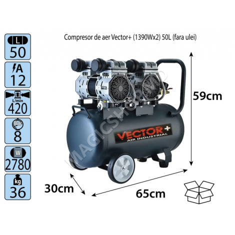 Воздушный компрессор Vector+ (1390 Вт x 2) 50 л