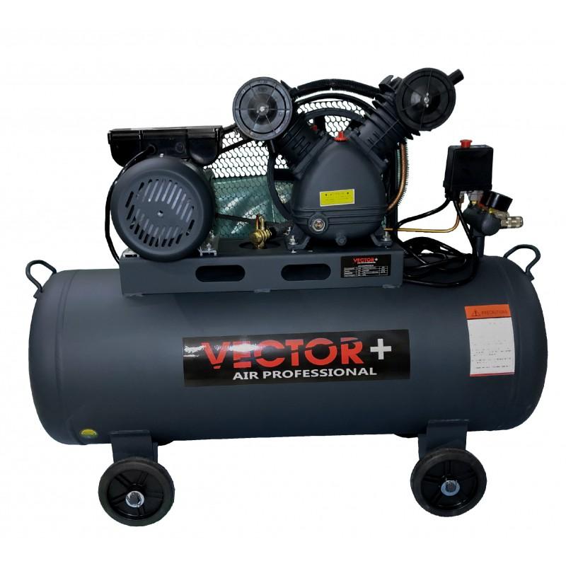 Compresor de aer Vector+ 2200W 100L (cu ulei si curea de transmisie)		