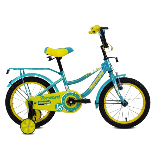 Bicicletă pentru copii FORWARD FUNKY 16 (16" 1 roată) , turcoaz/galben