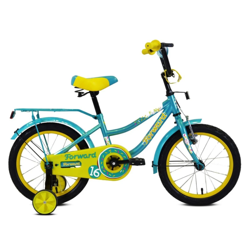Bicicletă pentru copii FORWARD FUNKY 16 (16" 1 roată) , turcoaz/galben