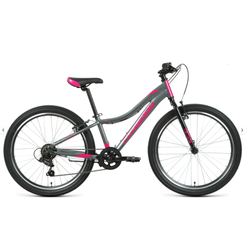 Bicicletă pentru adolescent FORWARD JADE 24 1.0 (24" 7 inch înălțime 12"), gri/roz