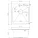 Chiuvetă Nano PVD 43 x 50 cm + baterie + dozator Black