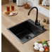Chiuvetă Nano PVD 43 x 50 cm + baterie + dozator Black