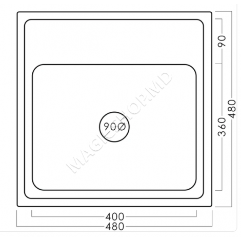 Chiuvetă Becky inox 48x48 cm
