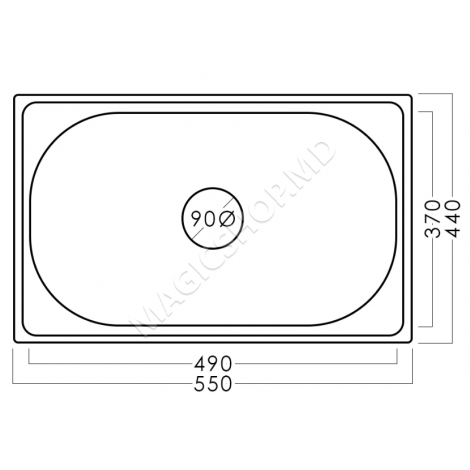 Раковина нержавеющая сталь 55х44 cm