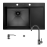 Chiuvetă Nano PVD 78 x 51 cm + baterie + dozator Black
