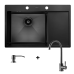 Chiuvetă Nano PVD 78 x 51 cm + baterie + dozator Black
