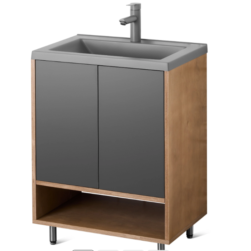 Dulap cu lavoar lemn Stratificat Albit/Negru 60x40cm Pantera N