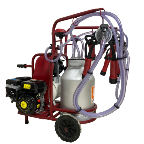 Aparat de muls vaci, 2 posturi, 1bidon 40L inox, pahare inox, 250l/min, 0,55kW si motor termic