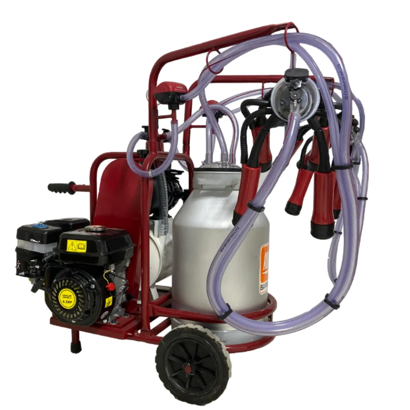 Aparat de muls vaci, 2 posturi, 1bidon 40L inox, pahare inox, 250l/min, 0,55kW si motor termic