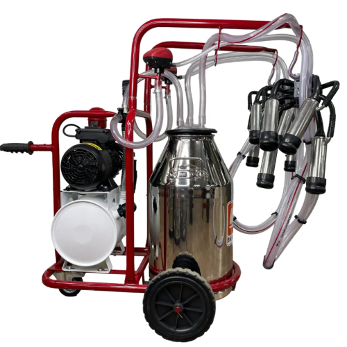 Aparat de muls vaci cu 2 posturi, 1bidon 40L inox, pahare inox, 250l/min, 0,55kW