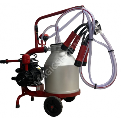 Aparat de muls vaci, 1 post, 1 bidon 30L aluminiu, pahare plastic, 250l/min, 0,55kw