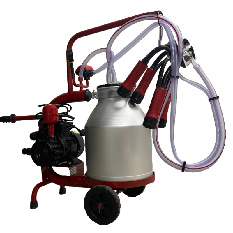 Aparat de muls vaci, 1 post, 1 bidon 30L aluminiu, pahare plastic, 250l/min, 0,55kw
