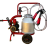 Aparat de muls vaci, 1 post, 1 bidon 30L aluminiu, pahare plastic, 250l/min, 0,55kw