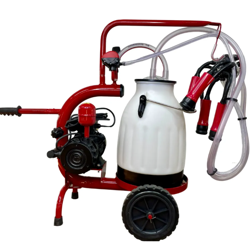 Aparat de muls vaci 1 post, 1 bidon 30L plastic, pahare plastic, 250l/min, 0,55kw