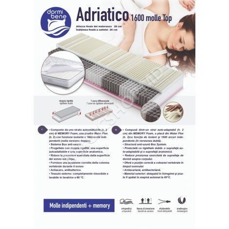 Saltea ADRIATICO 1600 Molle Top h26 160x200 h26