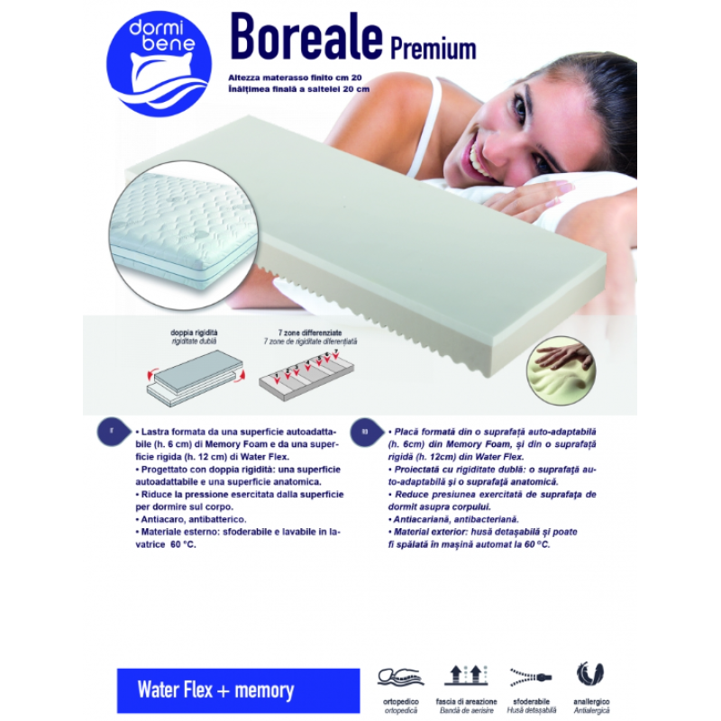 Saltea BOREALE PREMIUM 160x200 H20