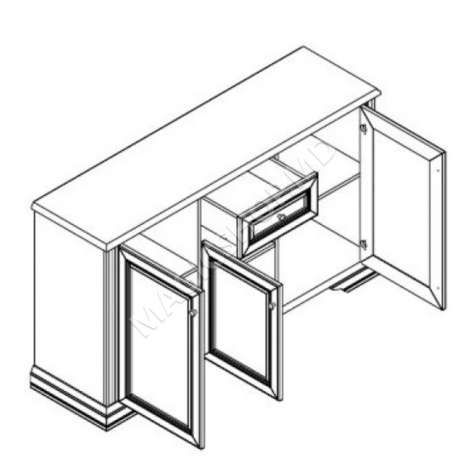 Comodă Kentucky White 3D1S 