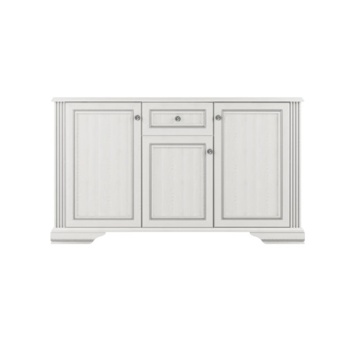 Comoda Yasen White 3D1S 161cm, Pin argintiu