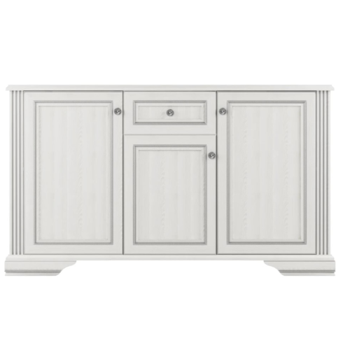 Comoda Yasen White 3D1S 161cm, Pin argintiu