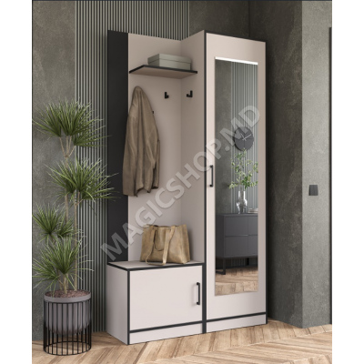 Antreu Adel 1 dreapta, 110x205 cm (cașmir/negru)