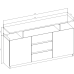 Comodă Yasen Boston 160x90x35 (stejar artizanal auriu/alb)