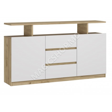 Comodă Yasen Boston 160x90x35 (stejar artizanal auriu/alb)
