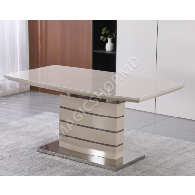 Masă modernă premium DT-2418 (Șampanie + Mocha / Negru)