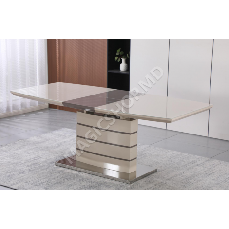 Masă modernă premium DT-2418 (Șampanie + Mocha / Negru)