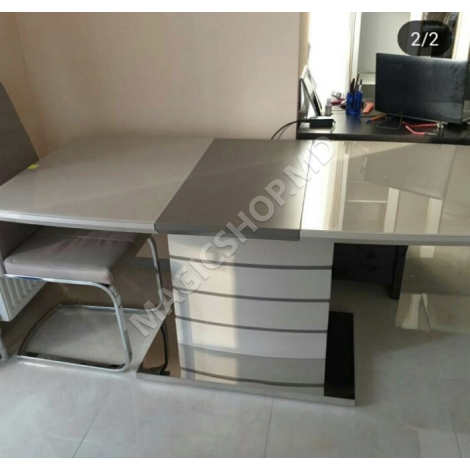 Masă modernă premium DT-2418 (Șampanie + Mocha / Negru)