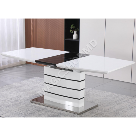 Masă modernă premium DT-2418 (Șampanie + Mocha / Negru)