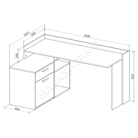 Masa pentru birou Mario 150/107x81cm