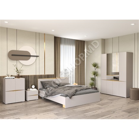 Лео Кровать 1600 (кашемир / дуб артизан)