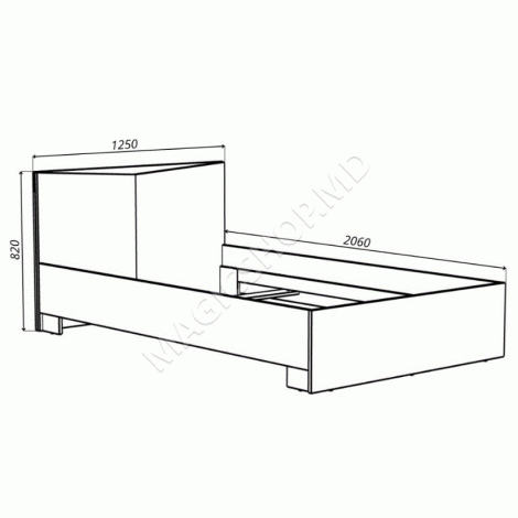  Лео Кровать 1200 (кашемир / дуб артизан)