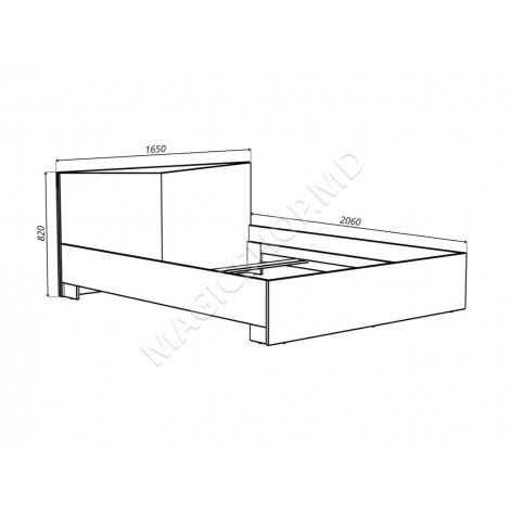 Лео Кровать 1600 (кашемир / дуб артизан)