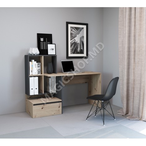 Стол письменный Paco PC2 (дуб артизан/белый)