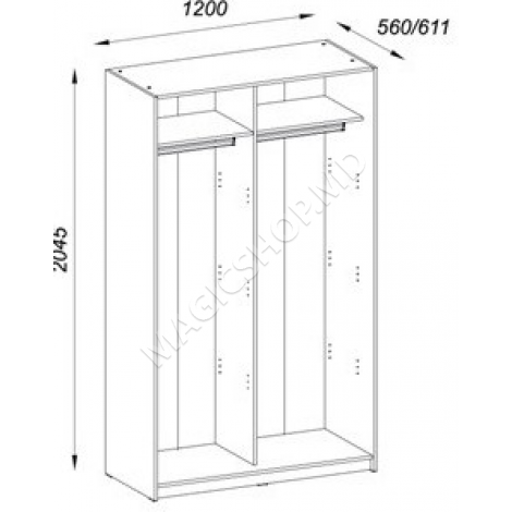 Шкаф гардеробный 2D Smart Zegna ST120